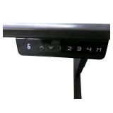 Power Sit Stand Desk with Memory Settings Right Return that measures 70" wide / 46" deep / Adjusts between 24.5" to 50" tall