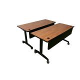 2 Folding Nesting Training Tables that measure 60" wide / 24" deep / 29" tall
