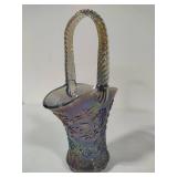 Imperial Carnival Glass Smoked Gray Daisy Basket