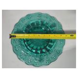 Fenton Teal Grape Pattern Serving Platter