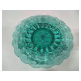 Fenton Teal Grape Pattern Serving Platter