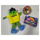Vintage Top, Freddie the Hand Puppet & Box of Bouncy Balls