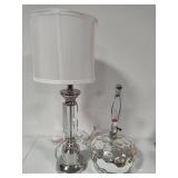 Two Brushed Nickel Table Lamps