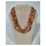 925 Three Strand Carnelian Necklace
