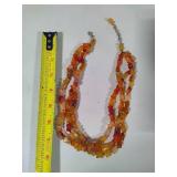 925 Three Strand Carnelian Necklace