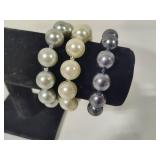 Joan Boyce Two Strand Pearl Necklace + Three Bracelets