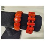 Red Coral Stretch Bracelets
