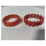 Red Coral Stretch Bracelets