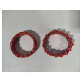 Red Coral Stretch Bracelets