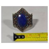 Silver Tone Lapis Cuff Bracelet