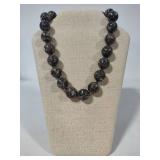 925 Turritella Agate Round Beaded Necklace