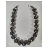 925 Turritella Agate Round Beaded Necklace