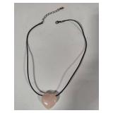 925 Jay King DTR Rose Quartz Heart Pendant on Corded Necklace