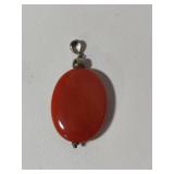 Lucas Lameth Sterling Silver 925 Carnelian Pendant