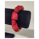 Jay King DTR Red Coral Stretch Bracelet