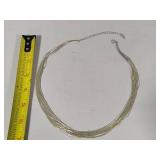 Native Running Bear Sterling Silver Twenty Strand Necklace