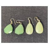 925 Jay King DTR Two Pairs Adventurine Earrings