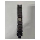 Adrienne Black Pebble & Crystal Bracelet Watch