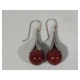 Addy Ronen Sterling Carnelian Earrings