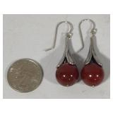 Addy Ronen Sterling Carnelian Earrings