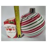 Candy Cane Cookie Jar, Santa Salt & Pepper/Utensil Holder
