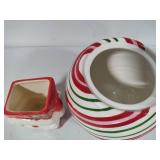 Candy Cane Cookie Jar, Santa Salt & Pepper/Utensil Holder