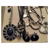 Lot of Asst Black/Silver Tone Costume Jewelry