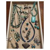 Lot of Blues/Turquoise Costume Jewelry