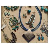 Lot of Blues/Turquoise Costume Jewelry