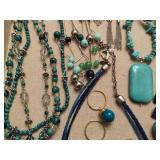 Lot of Blues/Turquoise Costume Jewelry