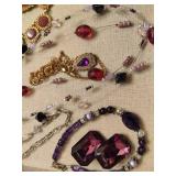Lot of Pinks/Purple Costume Jewelry Pieces