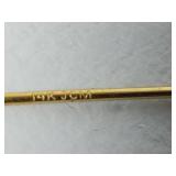 14K Yellow Gold Lady Bug Threader Earrings