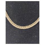 Foxtail Weave Silver Tone Magnetic Close Necklace