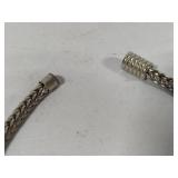 Foxtail Weave Silver Tone Magnetic Close Necklace