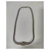 Foxtail Weave Silver Tone Magnetic Close Necklace