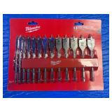 Milwaukee 13 PC Flat Boring Bit Set BRAND NEW Retail 49.99