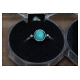Silver Tone Ladies Turquoise Rings