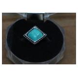 Silver Tone Ladies Turquoise Rings