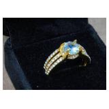 Gold Tone Ladies Cubic Zirconia Ring