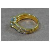 Gold Tone Ladies Cubic Zirconia Ring
