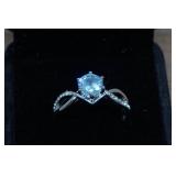 Silver Tone Ladies Cubic Zirconia Ring