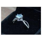 Silver Tone Ladies Cubic Zirconia Ring