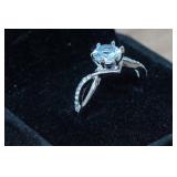 Silver Tone Ladies Cubic Zirconia Ring