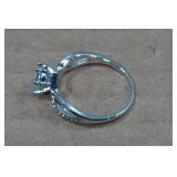 Silver Tone Ladies Cubic Zirconia Ring