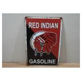 Red Indian Gasoline Novelty Metal Sign