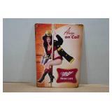 Miller High Life Firefighter Novelty Metal Sign