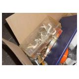 Assorted Hardware - Hand Drill, Hooks, Labels