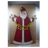 Metal Welcome Santa Sign - 4' Tall