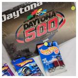 2-2005 Like New Daytona 500 Calendars and 5 Like New Hot Wheels