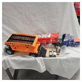 Remote Semi and Trailer, Hot Wheels Bone Shaker Truck and Log Trailer